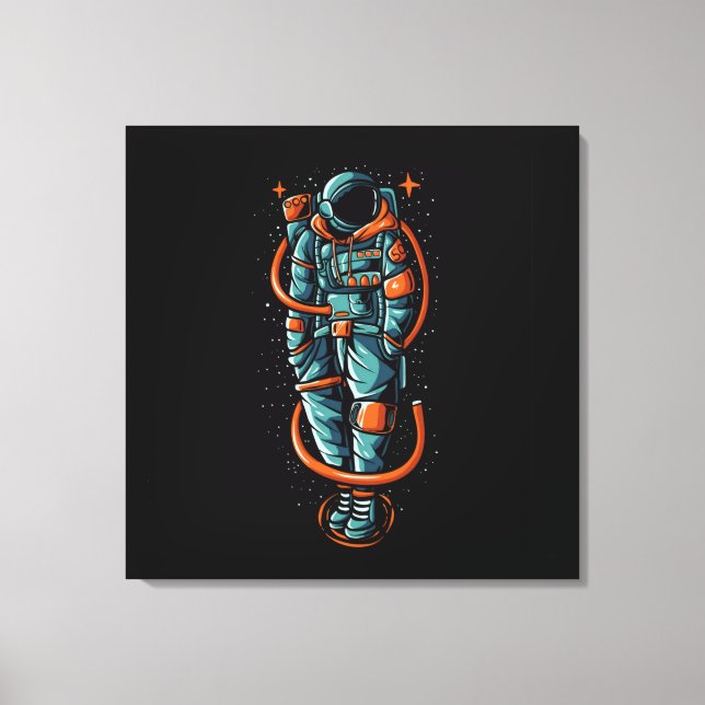 Astronautenstatus Stretched Canvas Print Leinwanddruck (Vorderseite)