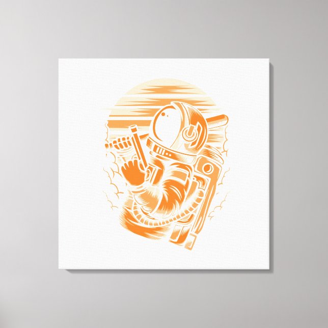 Astronautenstatus Stretched Canvas Print Leinwanddruck (Vorderseite)