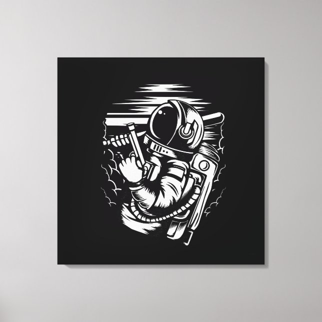 Astronautenstatus Stretched Canvas Print Leinwanddruck (Vorderseite)