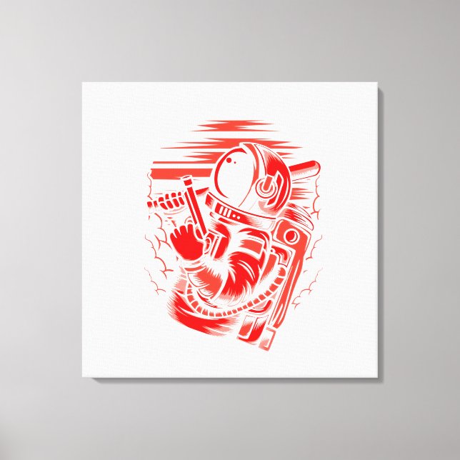 Astronautenstatus Stretched Canvas Print Leinwanddruck (Vorderseite)
