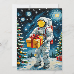 Astronautenweihnachtsfeier Feiertagskarte