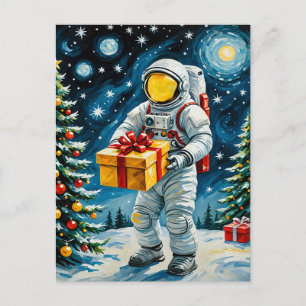 Astronautenweihnachtsfeier Feiertagspostkarte