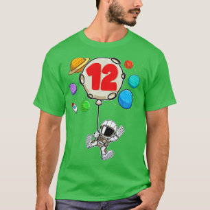 Astronautin 12 Jahre Junge Weltraum Party 12 T-Shirt