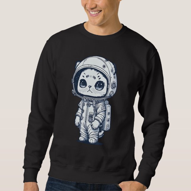 Astronautin Cat Space Cat Kitten Sweatshirt (Vorderseite)