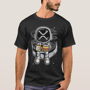 Astronautin Fastfood-Ripple XRP-Münze zum Mondschr T-Shirt