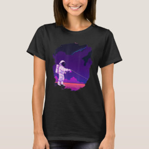 Astronautin Fischerboot Weltraum Cooler See T-Shirt