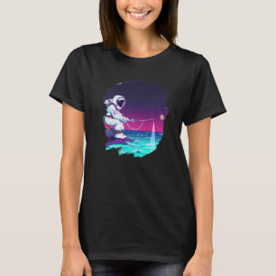 Astronautin Fischerboot Weltraum Cooler See T-Shirt
