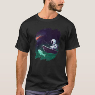 Astronautin Fischerboot Weltraum Cooler See T-Shirt