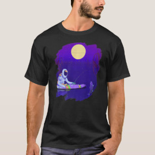 Astronautin Fischerboot Weltraum Cooler See T-Shirt