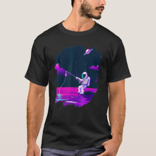 Astronautin Fischerboot Weltraum Cooler See T-Shirt