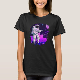 Astronautin Fischerboot Weltraum Cooler See T-Shirt
