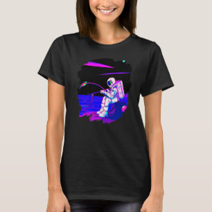 Astronautin Fischerboot Weltraum Cooler See T-Shirt