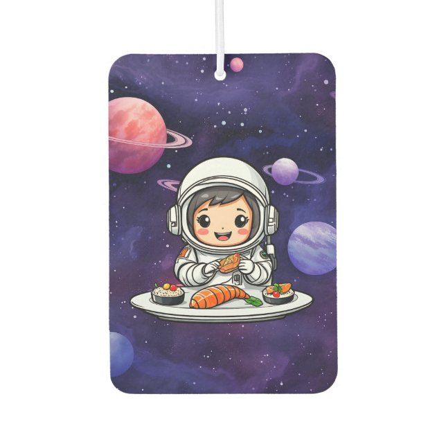 Astronautin frisst Sushi Autolufterfrischer (Vorderseite)