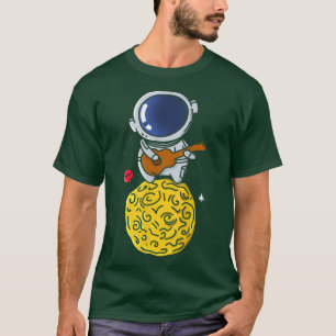 Astronautin Gitarre spielen Niedliche Marine T-Shirt