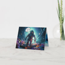 Astronautin Happy Birthday Folded Greeting Card