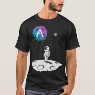 Astronautin hat Kryptowährungsmond im Universum T-Shirt
