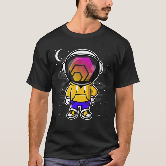 Astronautin Hiphop HEX-Münze zum KryptoToken auf d T-Shirt (Vorderseite)
