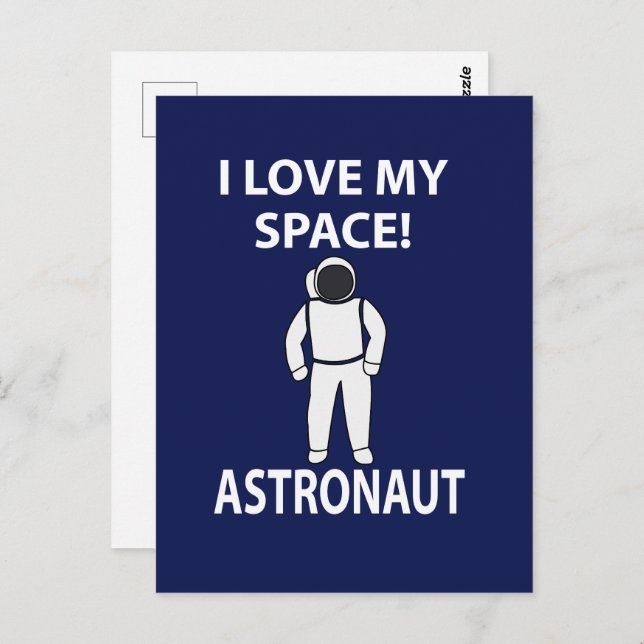 Astronautin I Liebe mein Raumfahrer Postkarte (Vorne/Hinten)