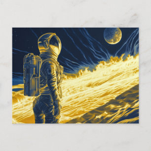 Astronautin Postkarte