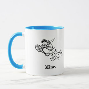 Astronautin Spaceman Tennis Player Tasse