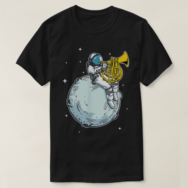 Astronautin spielt Liebe für das Horn-Geschenk T-Shirt (Design vorne)