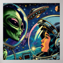 Astronautin trifft extraterrestrische Alien