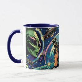 Astronautin trifft extraterrestrische Alien Tasse