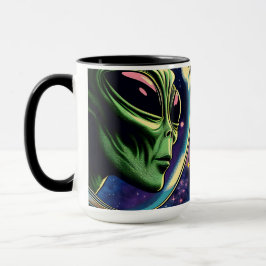 Astronautin trifft extraterrestrische Alien Tasse