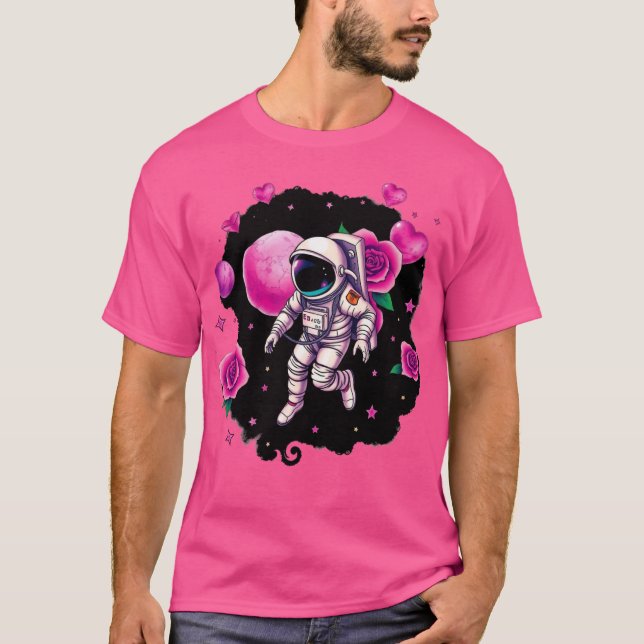 Astronautin Valentine Rose T-Shirt (Vorderseite)
