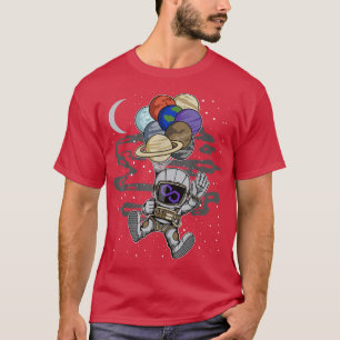 Astronautin windet Polygon-Matic-Münze auf den Mon T-Shirt