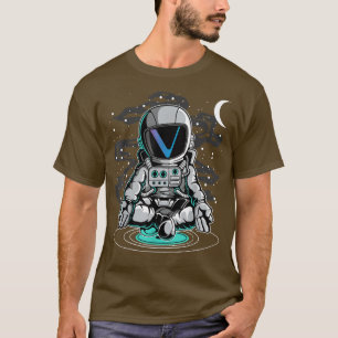 Astronautin Yoga Vechain VET-Münze zum Krypto des T-Shirt