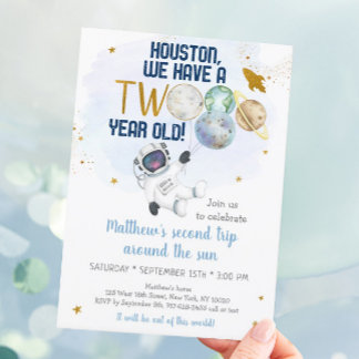 Astronautin zweite Reise um die Sonne zum Geburtst Einladung