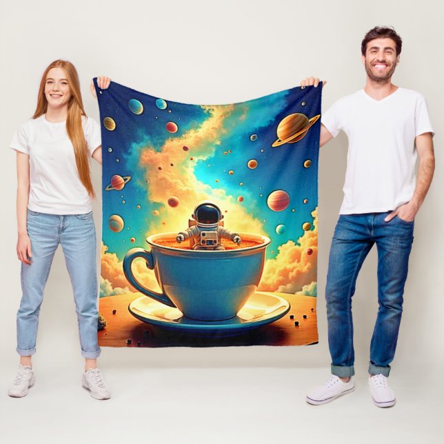 Astronaut's Coffee Cosmos Journey Fleecedecke (Beispiel)