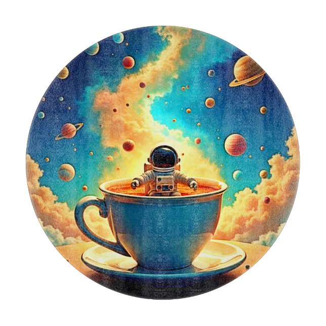 Astronaut's Coffee Cosmos Journey Schneidebrett (Vorderseite)