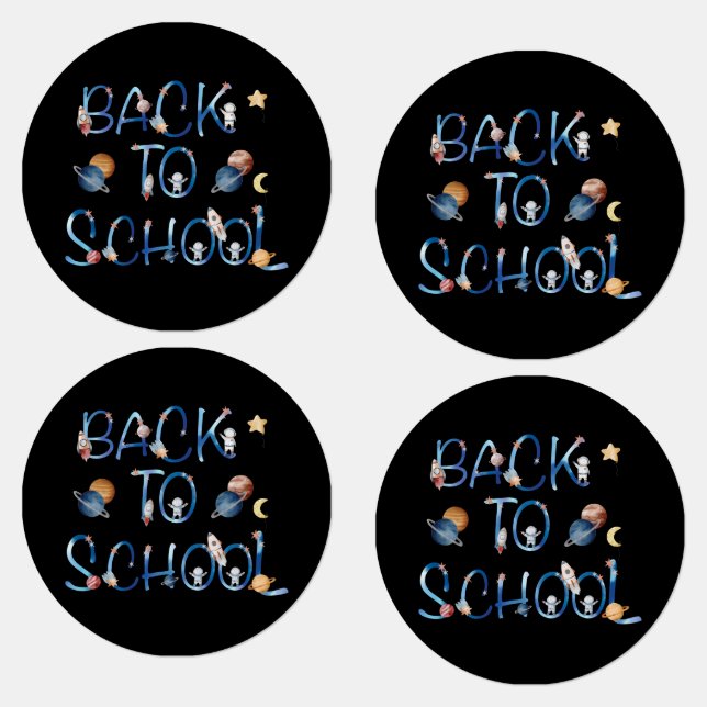 Astronauts Planets Space,back to school Etiketten (Gruppe)