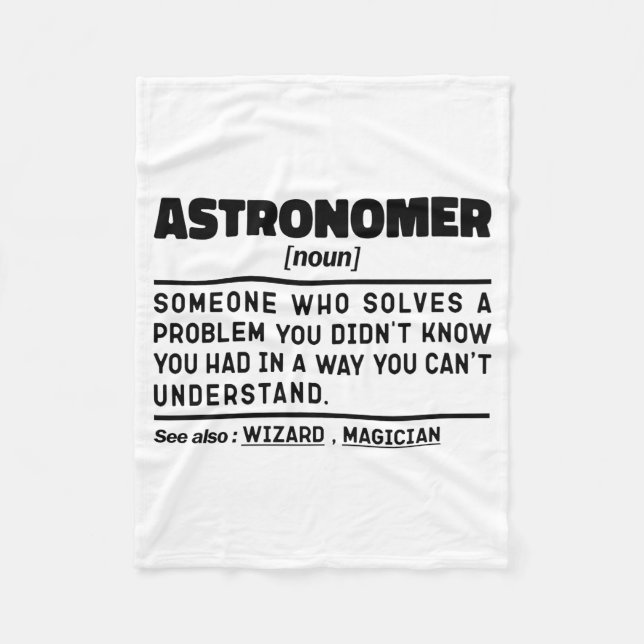 Astronom Nomen Definition Wissenschaftler Lustige  Fleecedecke (Vorderseite)