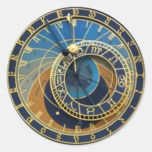 Astronomical Clock-Prag Orloj Runder Aufkleber