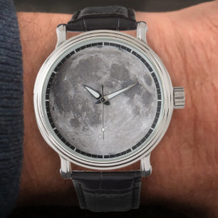 Astronomie-Bild der Vollmond-Uhr Armbanduhr