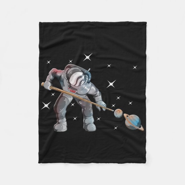 Astronomie Galaxy Billiard Player Astronaut Pool P Fleecedecke (Vorderseite)