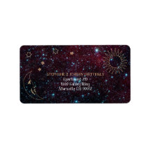 Astronomie Galaxy Sun Moon Stars Glitzer Adresse