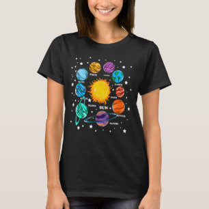 Astronomie Kids Solar System Planets Sun Universe T-Shirt