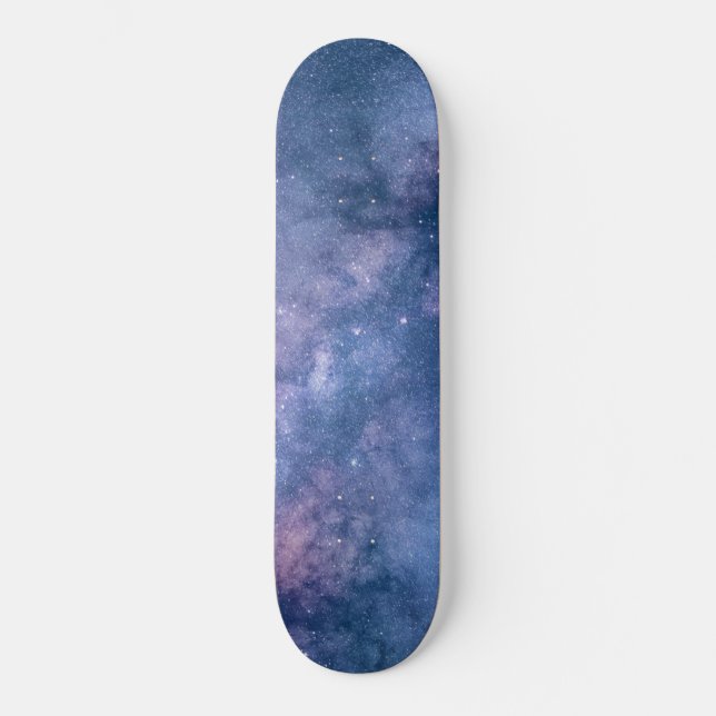 Astronomie komodiert blaue lila Himmelsstars Skateboard (Vorderseite)
