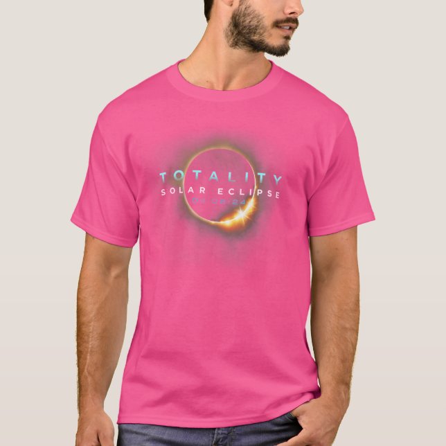 Astronomie liebt Total Solar Eclipse 2024 Totalitä T-Shirt (Vorderseite)