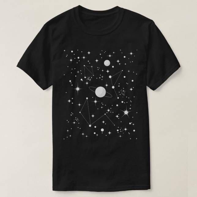 Astronomie Lover Astrologisches Konstella T-Shirt (Design vorne)
