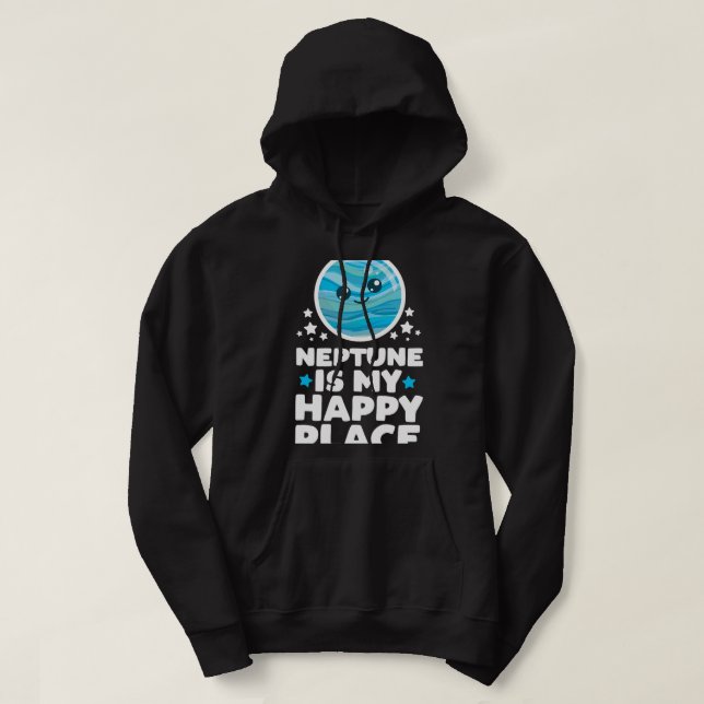 Astronomie Lover Neptune ist My Happy Place Kawaii Hoodie (Design vorne)