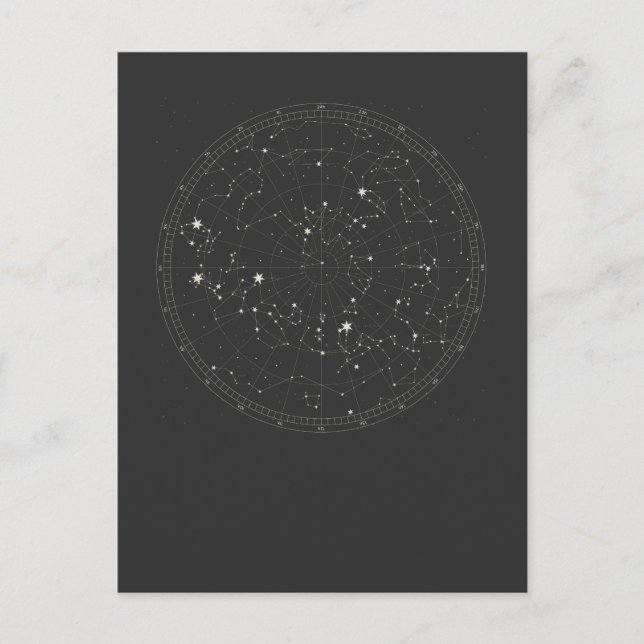 Astronomie Sky Map Sterne Horoscope Constellation Postkarte (Vorderseite)