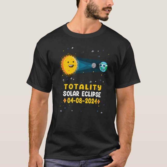 Astronomie Total Solar Eclipse 2024 Totality 04 08 T-Shirt (Vorderseite)