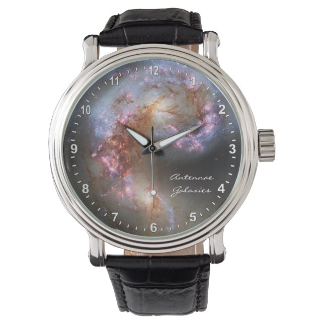 Astronomie und Antennengalaxien beobachten, Hubble Armbanduhr (Vorderseite)