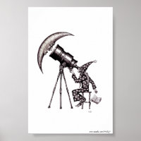 Astronomie und Mond surreale Schwarzweißkunst