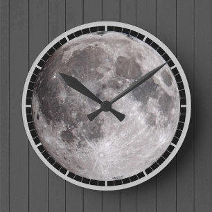 Astronomiebild bei Vollmond Runde Wanduhr